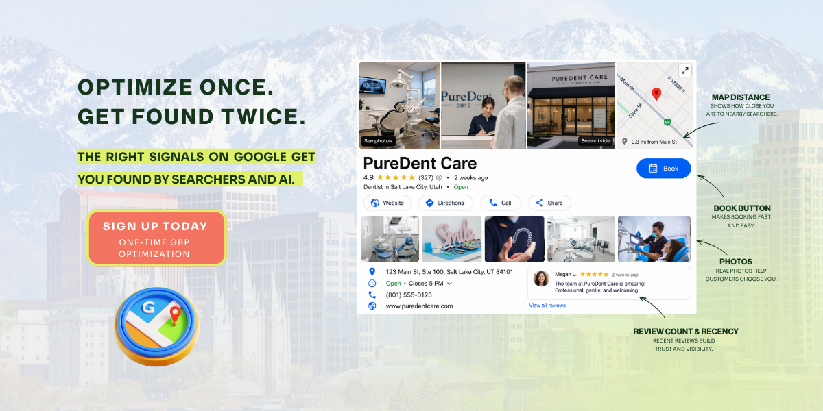 how to optimize google business profile, how to rank higher on google maps, google business profile optimization service, local seo services, local seo for small business, utah local seo