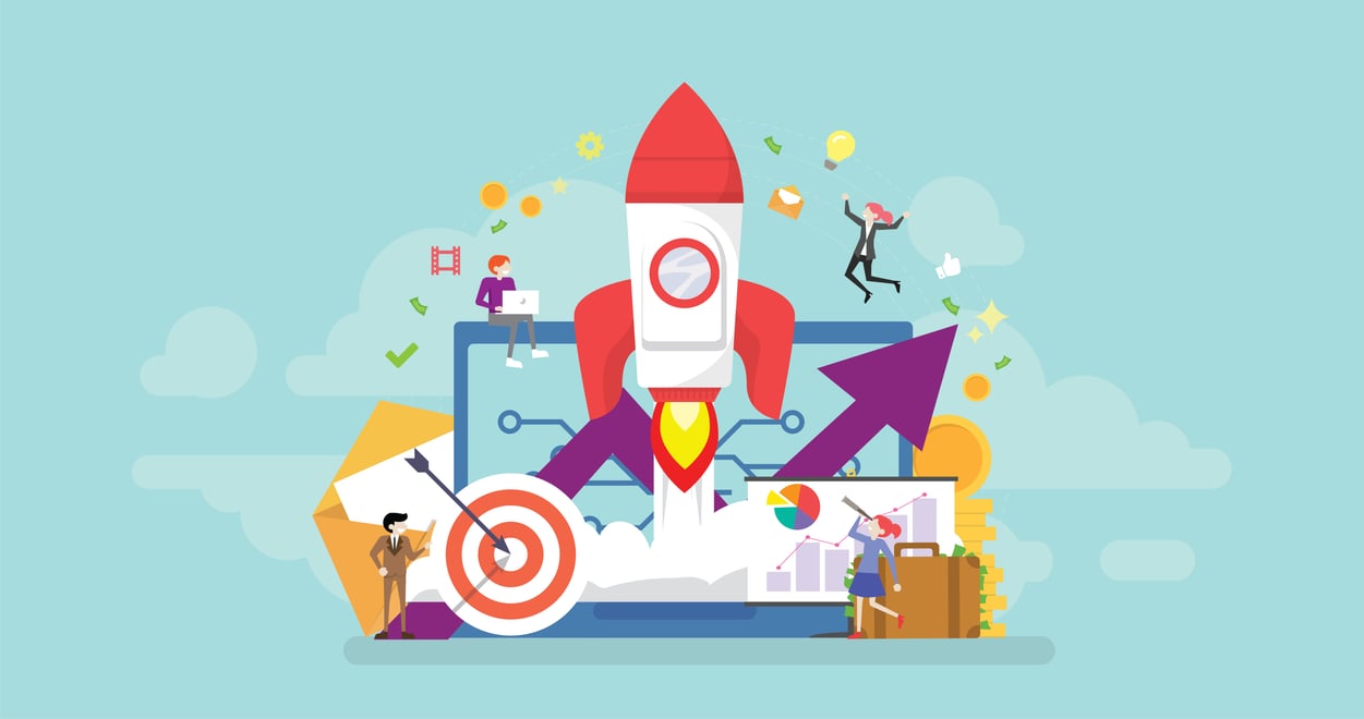 Sky rocket your content with the support of an editor - vector image
