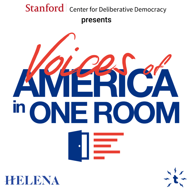the cover art for "Voices of America In One Room" podcast