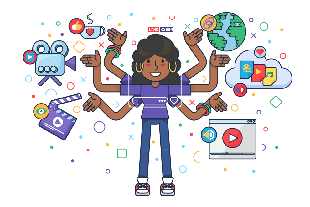 A girl making a video and posting it on social media
