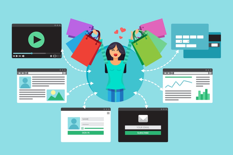 Building brand awareness and increase ROI - vector image