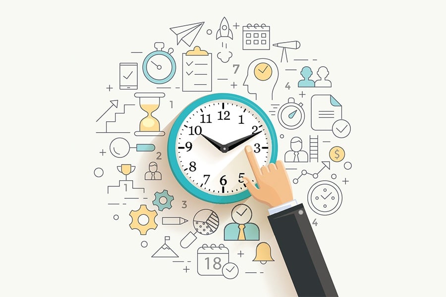 Tools agencies use to track time and stay focused - vector image