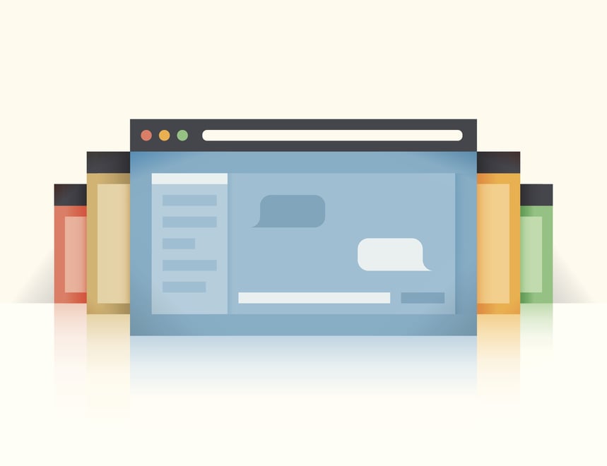 Solution to too many tabs open - vector image