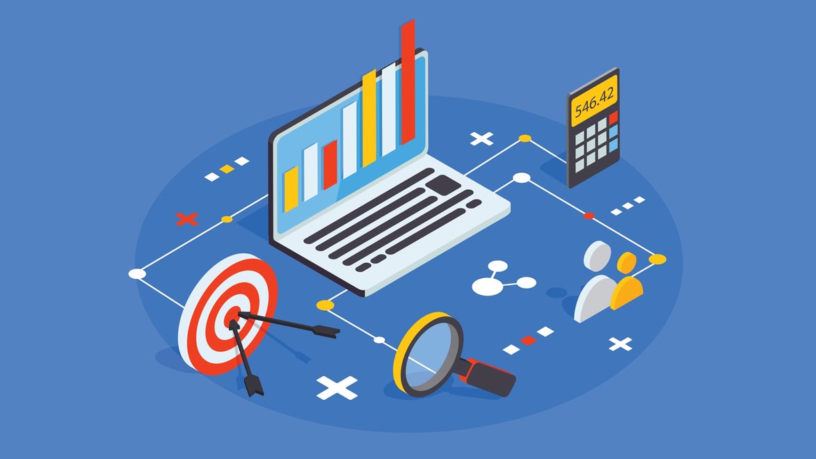 Benefits of an all-in-one marketing platform - vector image