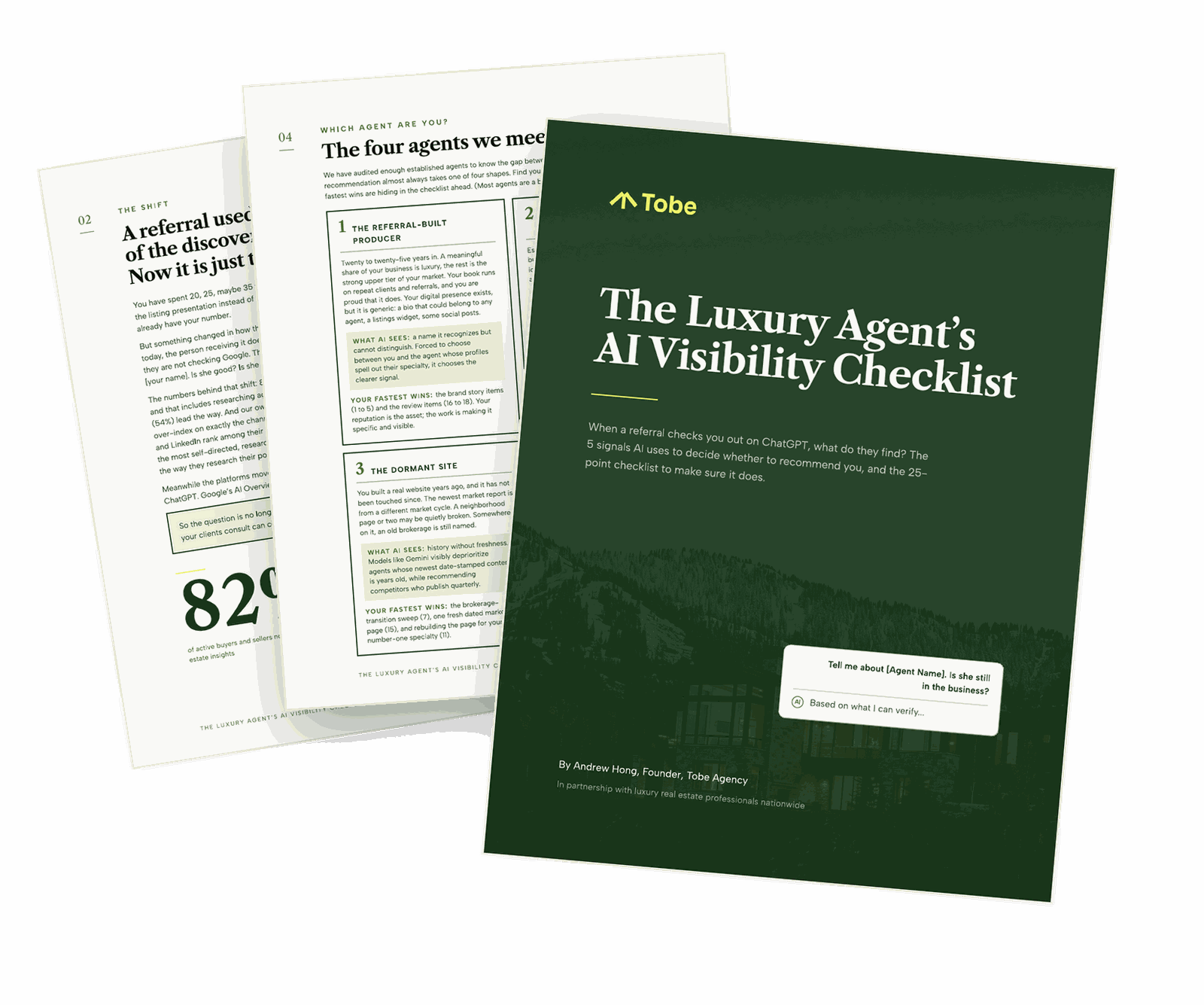 The Luxury Agent's AI Visibility Checklist, cover and inside pages