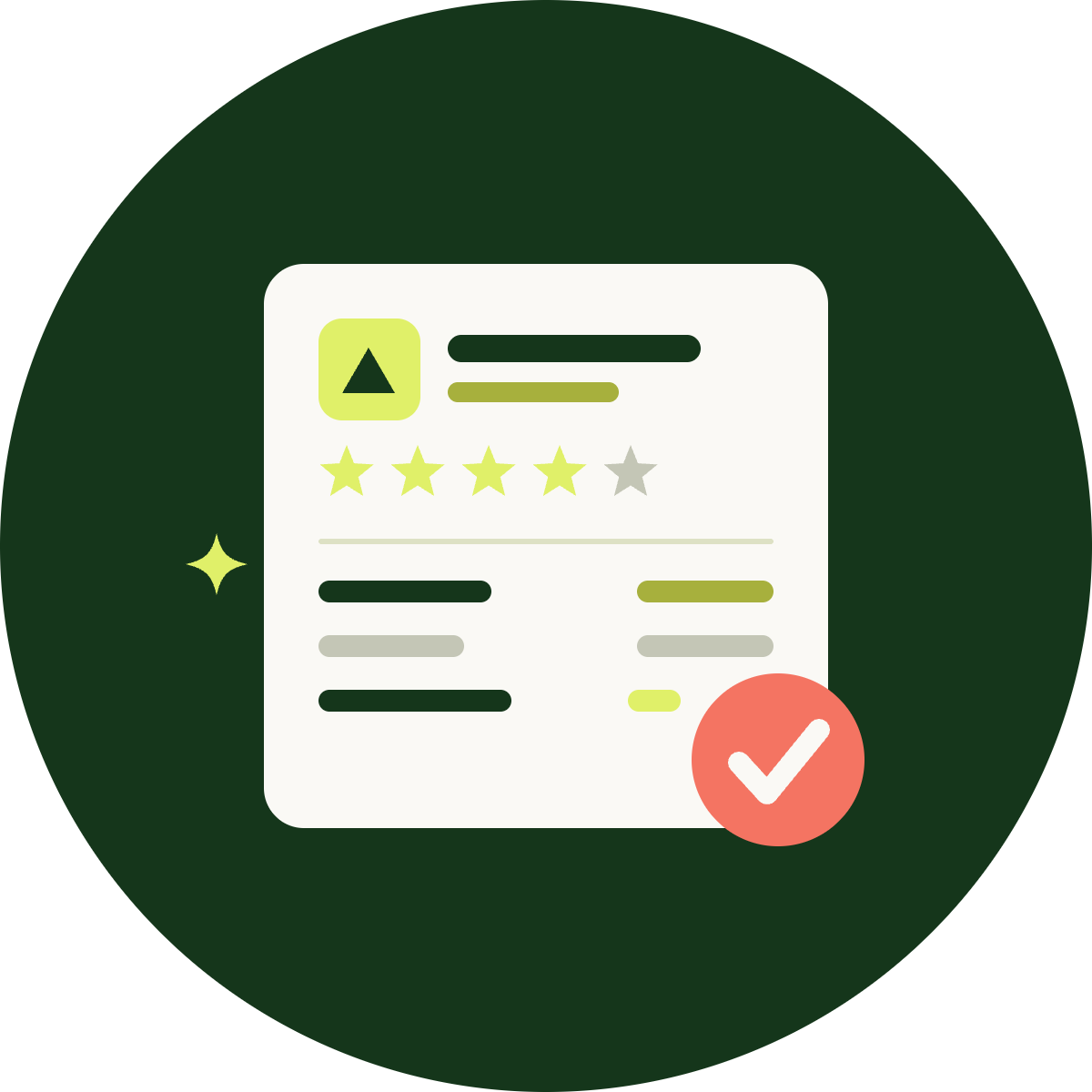 illustration of gbp checklist with star rating