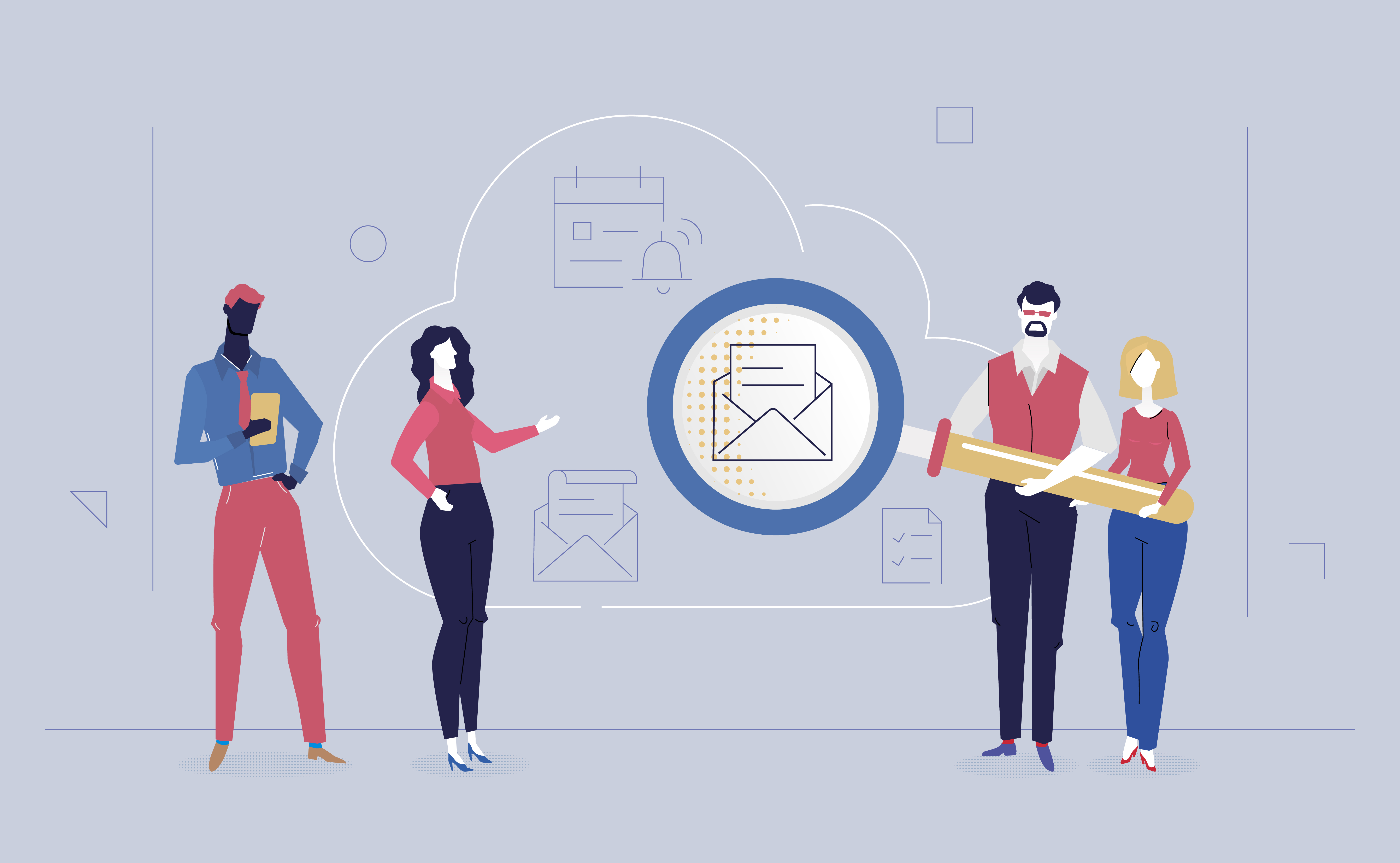 magnifying sales email for inbound marketing - vector image